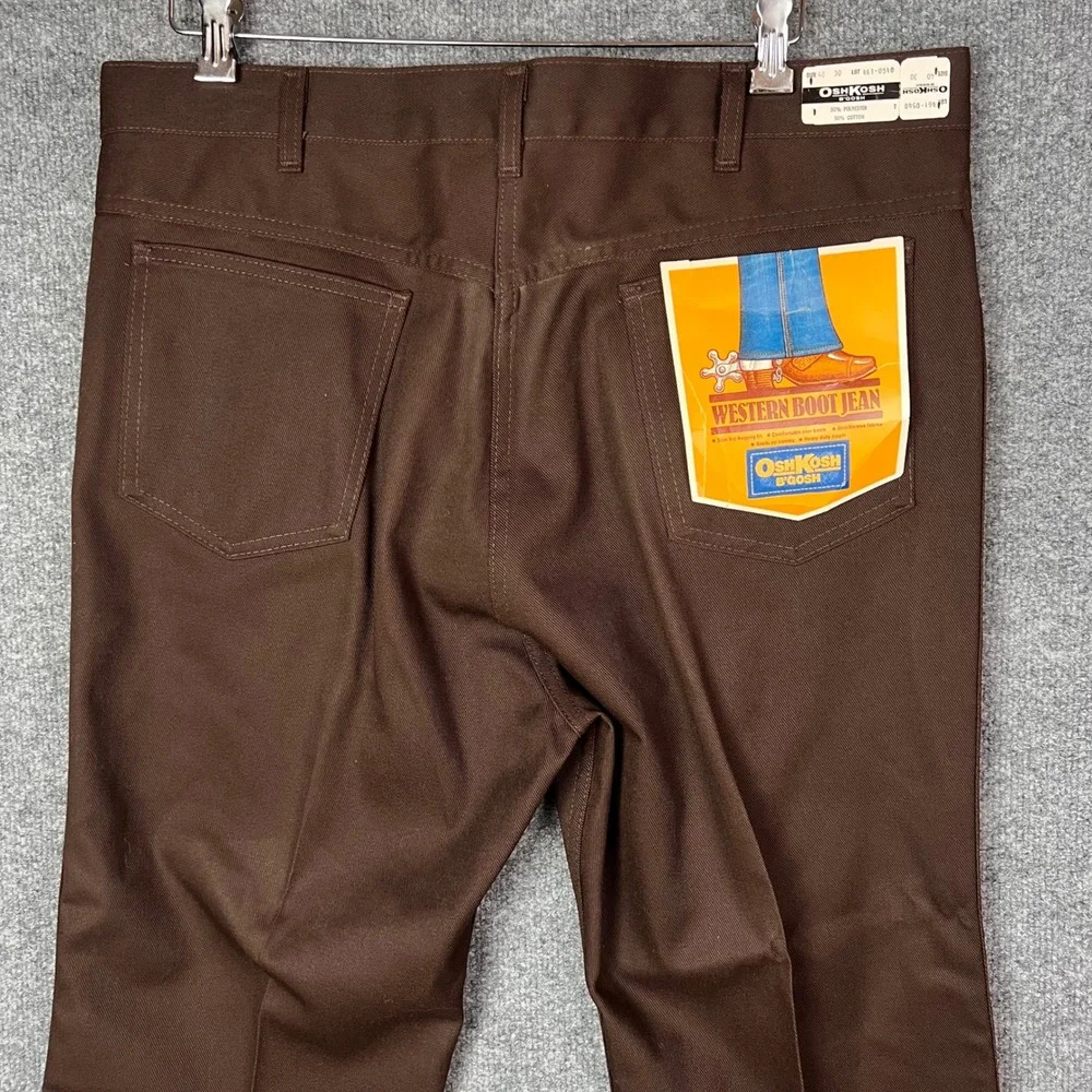 VINTAGE NEW OshKosh B'Gosh Western Boot Jean Mens 40x30 Brown